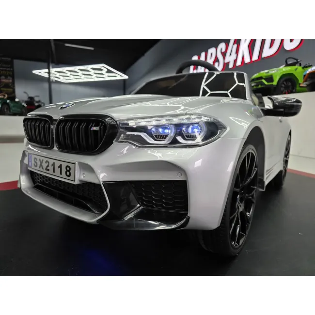 Mae Ina Electrica Bmw M5 24v Gri Metalic, Licenta Oficiala ,   Telecomanda 2.4g, Scaun Piele Pjbc4k118grijs