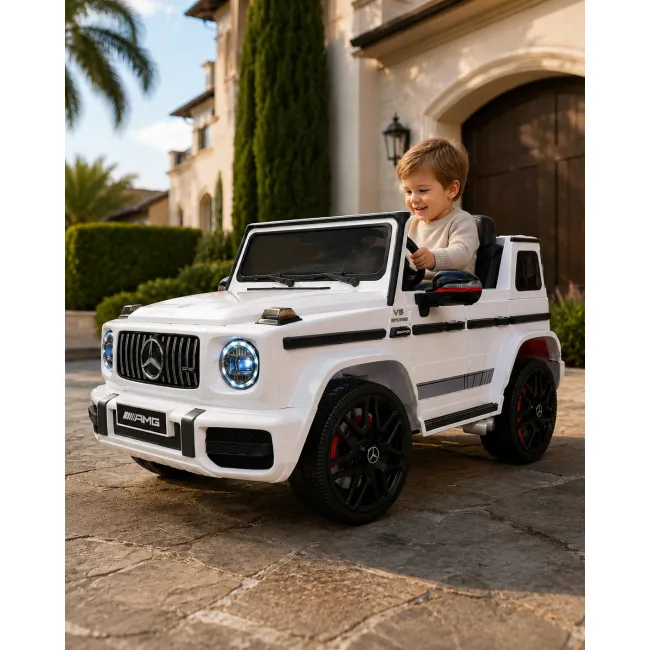 Mae Ina Electrica Mercedes G63 Amg 12v Alb, Licenta Oficiala ,   4 Motoare, Telecomanda 2.4g Pjbc4k0002wit