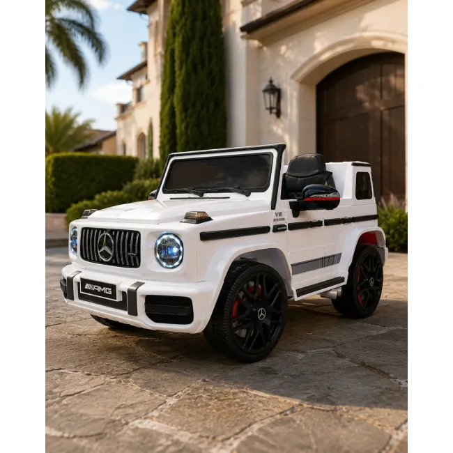 Mae Ina Electrica Mercedes G63 Amg 12v Alb, Licenta Oficiala ,   4 Motoare, Telecomanda 2.4g Pjbc4k0002wit