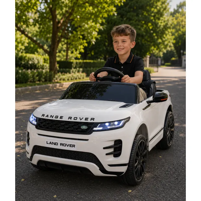 Mae Ina Electrica Pentru Copii Range Rover Evoque 12v 10ah Alb ,   4 Motoare, Suspensii, Telecomanda 2.4g, Roti Cauciuc, Scaun Piele   3 Ani+ Pjbc4k0099wit