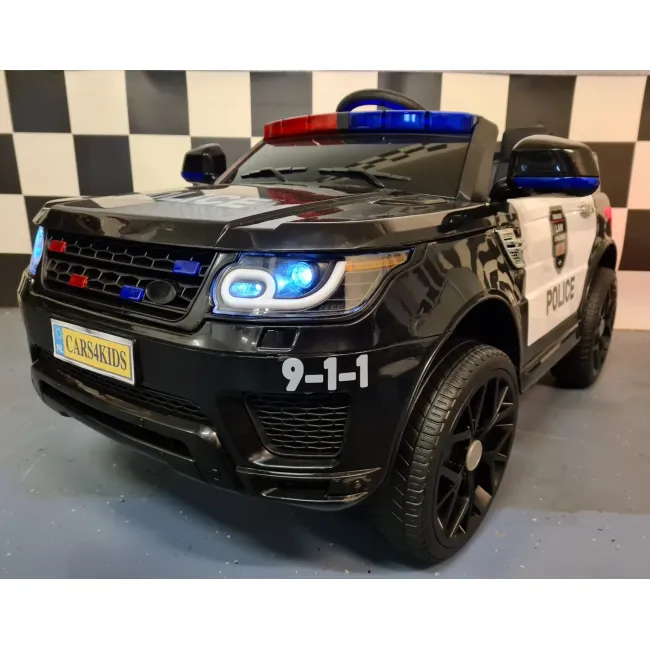 Mae Ina Electrica Politie 12v Pentru Copii, Negru ,   Telecomanda 2.4g, Girofar E I Sirena, Scaun Piele   3-5 Ani Pjbc4kc002
