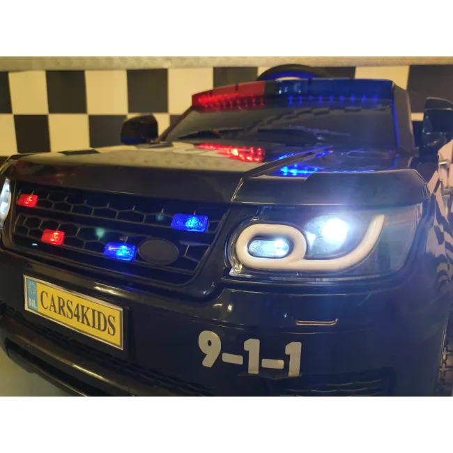 Mae Ina Electrica Politie 12v Pentru Copii, Negru ,   Telecomanda 2.4g, Girofar E I Sirena, Scaun Piele   3-5 Ani Pjbc4kc002