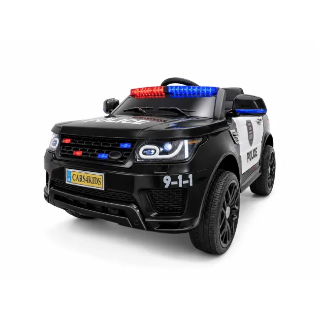 Mae Ina Electrica Politie 12v Pentru Copii, Negru ,   Telecomanda 2.4g, Girofar E I Sirena, Scaun Piele   3-5 Ani Pjbc4kc002