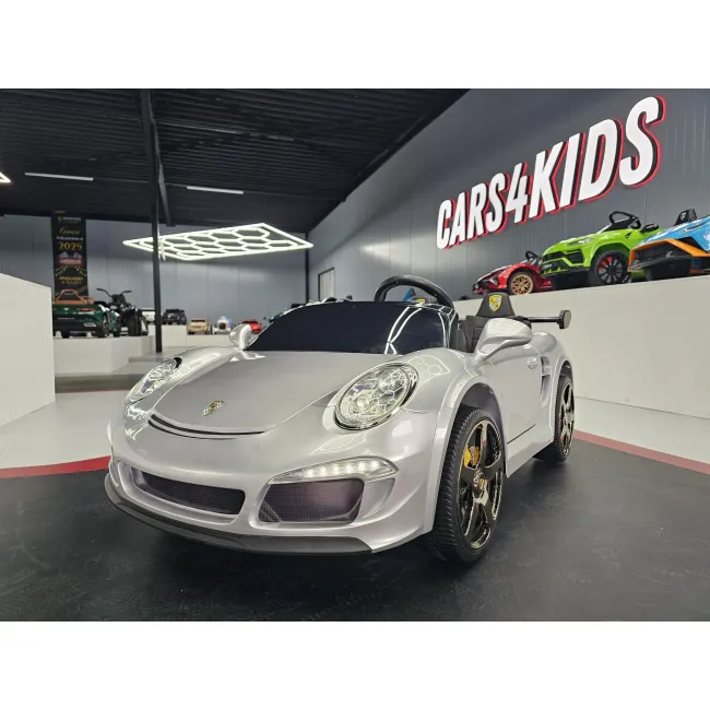 Mae Ina Electrica Porsche Ruf 24v Argintiu Metalic, 2 Locuri, Licenta Oficiala ,   Telecomanda 2.4g, Scaun Piele Pjbc4k322