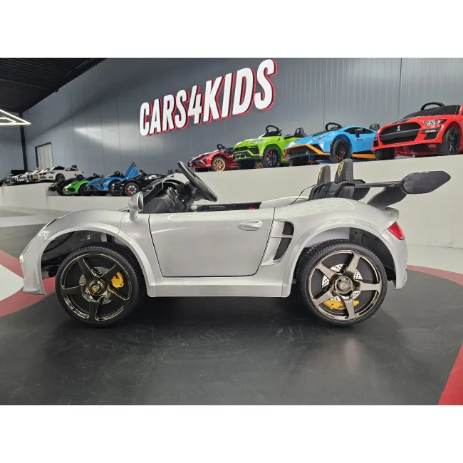 Mae Ina Electrica Porsche Ruf 24v Argintiu Metalic, 2 Locuri, Licenta Oficiala ,   Telecomanda 2.4g, Scaun Piele Pjbc4k322