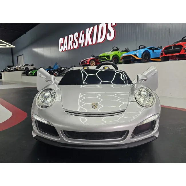 Mae Ina Electrica Porsche Ruf 24v Argintiu Metalic, 2 Locuri, Licenta Oficiala ,   Telecomanda 2.4g, Scaun Piele Pjbc4k322