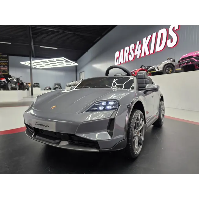 Mae Ina Electrica Porsche Taycan Turbo S 24v Gri, 2 Locuri, Licenta Oficiala ,   Telecomanda 2.4g, Scaun Piele Pjbc4k0988 Grijs