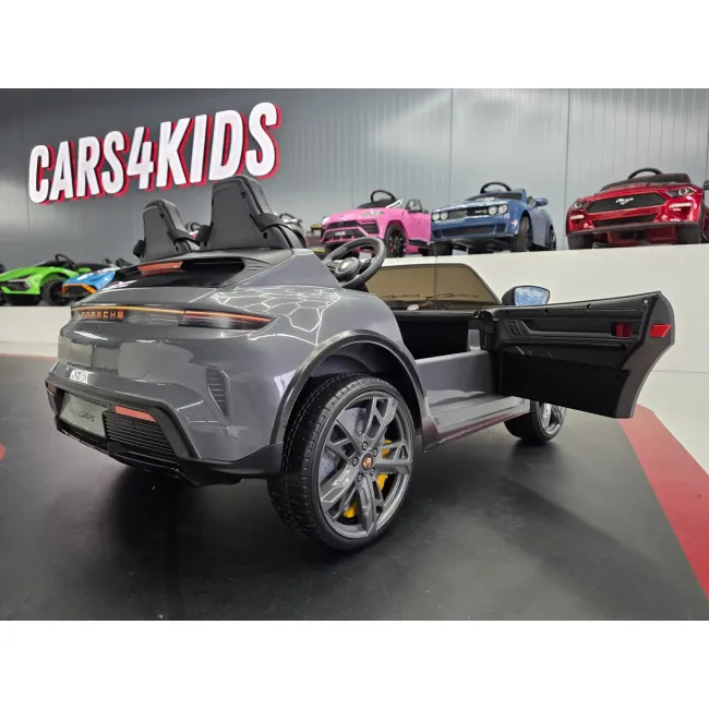 Mae Ina Electrica Porsche Taycan Turbo S 24v Gri, 2 Locuri, Licenta Oficiala ,   Telecomanda 2.4g, Scaun Piele Pjbc4k0988 Grijs