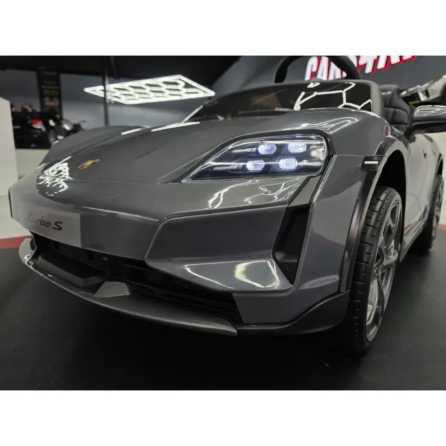 Mae Ina Electrica Porsche Taycan Turbo S 24v Gri, 2 Locuri, Licenta Oficiala ,   Telecomanda 2.4g, Scaun Piele Pjbc4k0988 Grijs