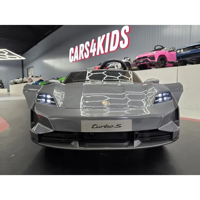 Mae Ina Electrica Porsche Taycan Turbo S 24v Gri, 2 Locuri, Licenta Oficiala ,   Telecomanda 2.4g, Scaun Piele Pjbc4k0988 Grijs