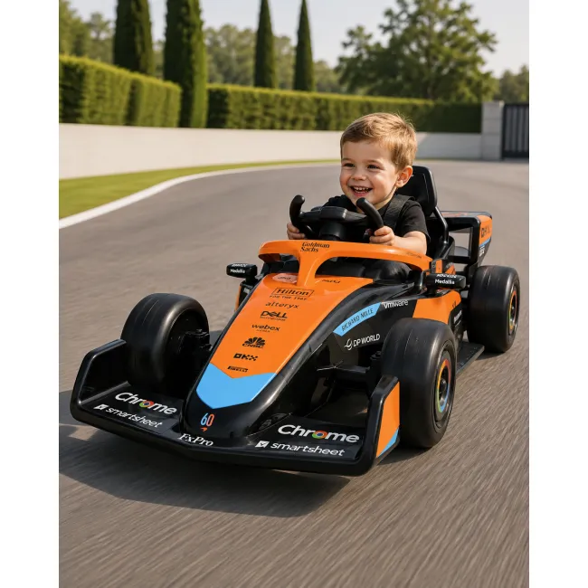 Mae Inuta Electrica Mclaren Formula 1 12v Portocaliu ,   Licenta Oficiala Mclaren, Bluetooth, Telecomanda 2.4g, Scaun Piele   3-5 Ani, Max. 30 Kg Pjbc4k706