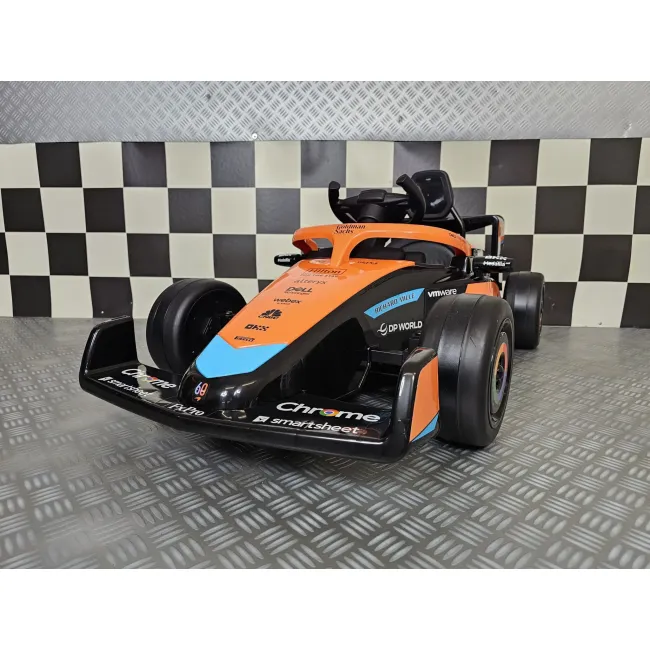Mae Inuta Electrica Mclaren Formula 1 12v Portocaliu ,   Licenta Oficiala Mclaren, Bluetooth, Telecomanda 2.4g, Scaun Piele   3-5 Ani, Max. 30 Kg Pjbc4k706