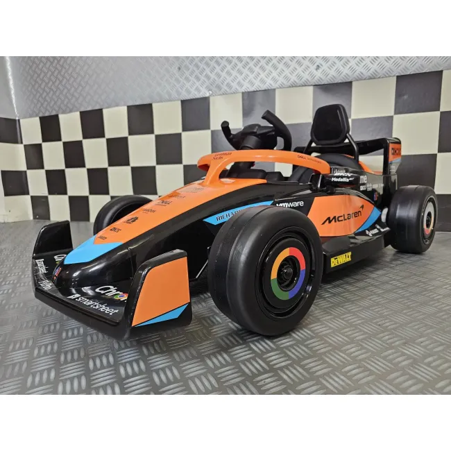 Mae Inuta Electrica Mclaren Formula 1 12v Portocaliu ,   Licenta Oficiala Mclaren, Bluetooth, Telecomanda 2.4g, Scaun Piele   3-5 Ani, Max. 30 Kg Pjbc4k706