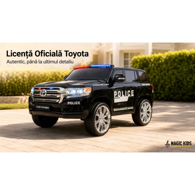 Mae Inuta Electrica Toyota Land Cruiser Police 24v Negru ,   Licenta Oficiala Toyota, Girofar Led, Telecomanda 2.4g   3-5 Ani Pjbc4k2022
