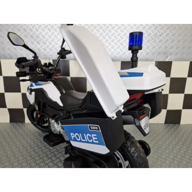 Motocicleta Electrica Politie Bmw F850 12v ,   Roata Ajutatoare, Girofar Led   3-5 Ani Pjbc4k5002