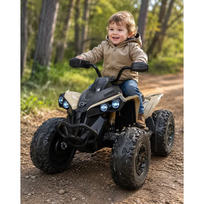 Quad Electric Copii Can-am Maverick 24v Khaki ,   Control Independent, Licenta Oficiala, Suspensii   3-6 Ani Pjbc4kca002