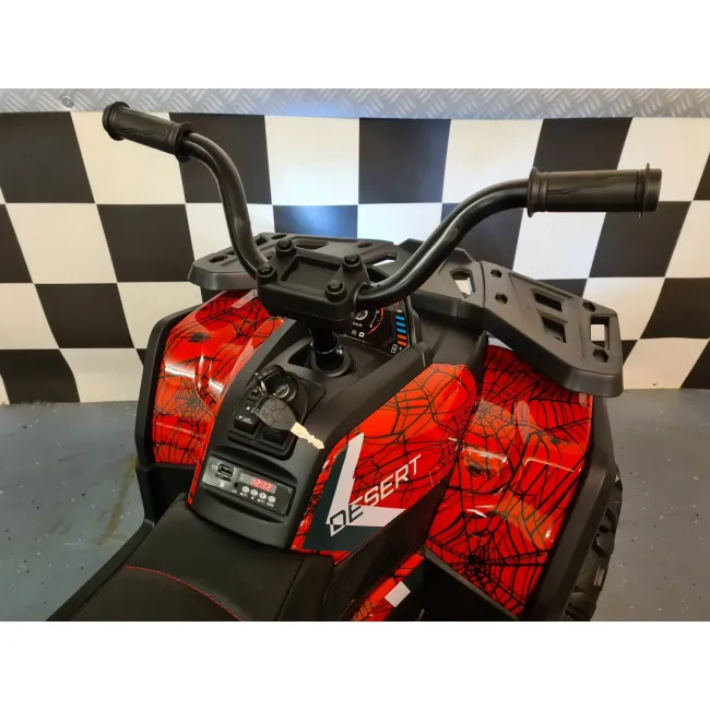 Quad Electric Copii Spider Desert 12v Roe U ,   Control Independent, Design Panza De Paianjen, Suspensii, Bluetooth   3 Ani+ Pjbc4k607rood