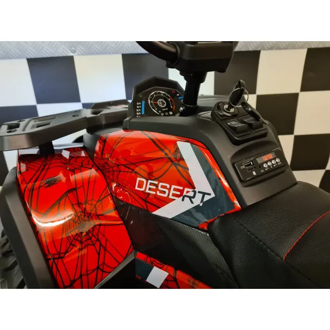 Quad Electric Copii Spider Desert 12v Roe U ,   Control Independent, Design Panza De Paianjen, Suspensii, Bluetooth   3 Ani+ Pjbc4k607rood