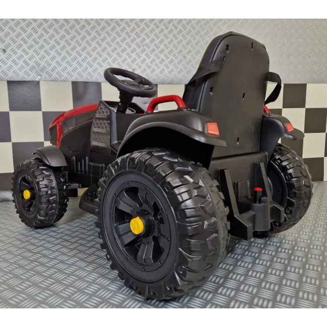 Tractor Electric Pentru Copii Farmer 12v Roe U, Cu Remorca Detae Abila E I Telecomanda 2.4g ,   Roti Eva, Scaun Piele   3-6 Ani Pjbc4k0925rood