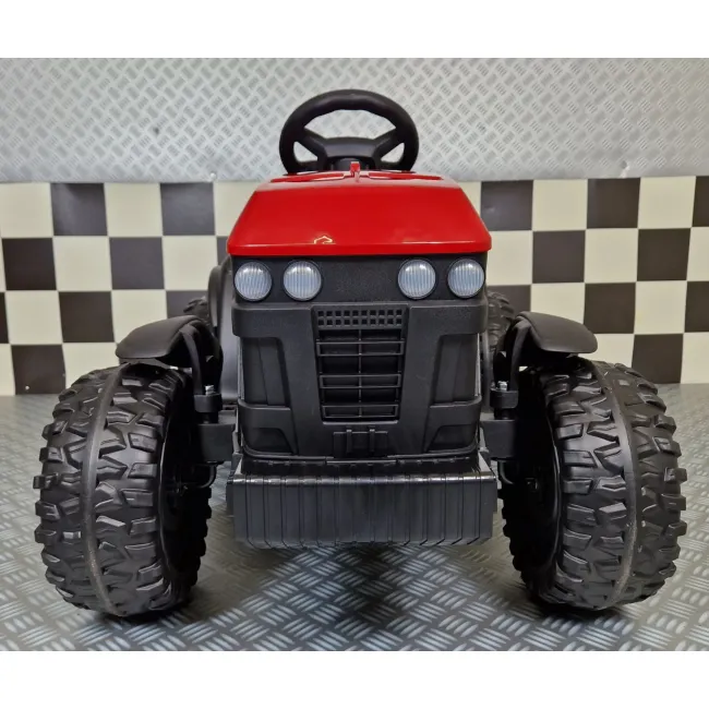 Tractor Electric Pentru Copii Farmer 12v Roe U, Cu Remorca Detae Abila E I Telecomanda 2.4g ,   Roti Eva, Scaun Piele   3-6 Ani Pjbc4k0925rood