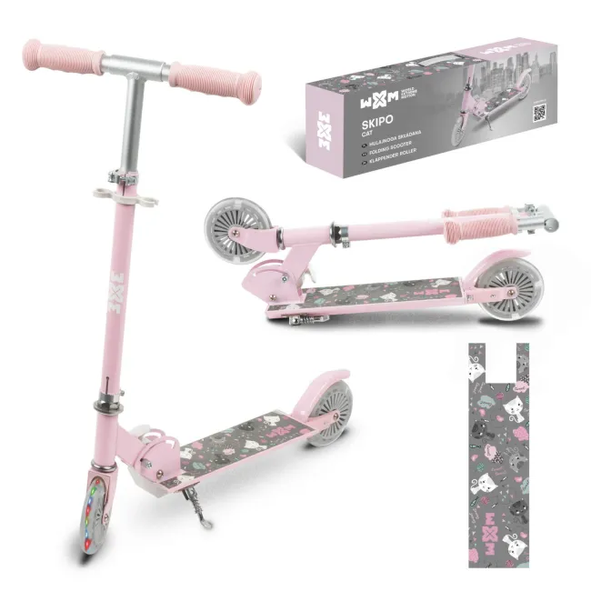 Trotineta Copii 2 Roti Kidwell Skipo Cat, Pliabila, Roti Led, Usoara 2 Kg, 3+ Ani, Pana La 50 Kg Pjbhsskie01