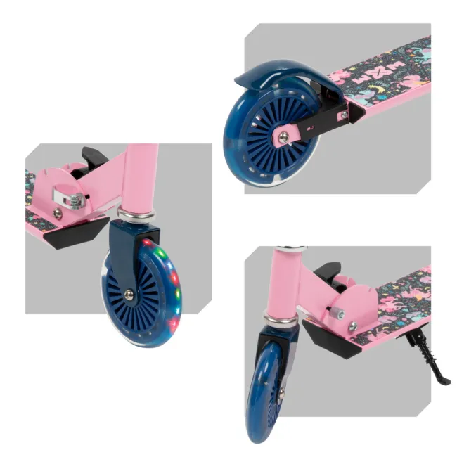 Trotineta Copii 2 Roti Kidwell Skipo Unicorn, Pliabila, Roti Led, Usoara 2 Kg, 3+ Ani, Pana La 50 Kg Pjbhsskic01