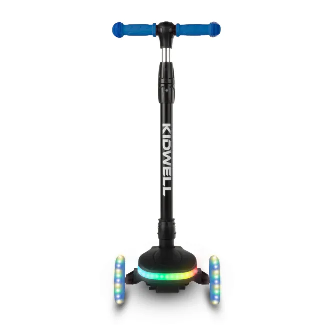 Trotineta Copii 3 Roti Kidwell Lumo Blue, Platforma Led + Roti Led, Pliabila, Reglabila, 3+ Ani Pjbhubalum01a2
