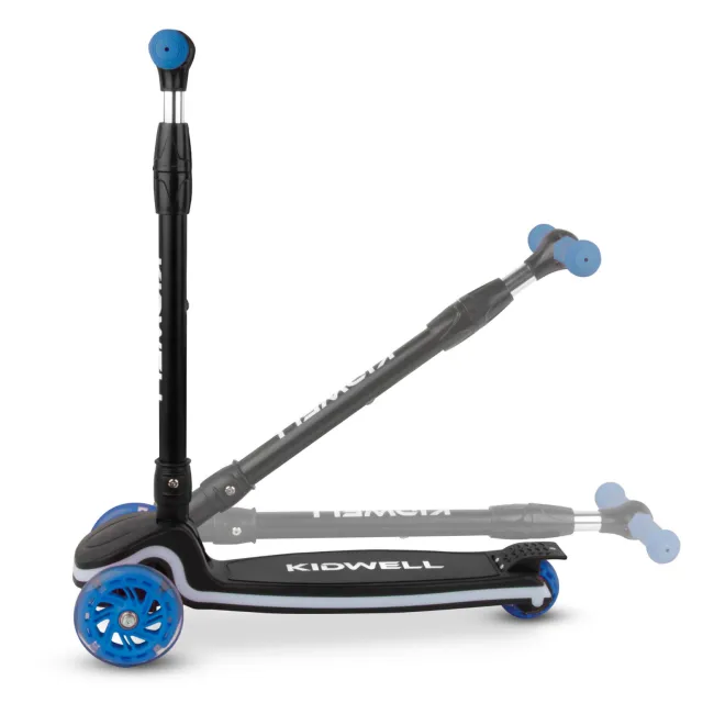 Trotineta Copii 3 Roti Kidwell Lumo Blue, Platforma Led + Roti Led, Pliabila, Reglabila, 3+ Ani Pjbhubalum01a2