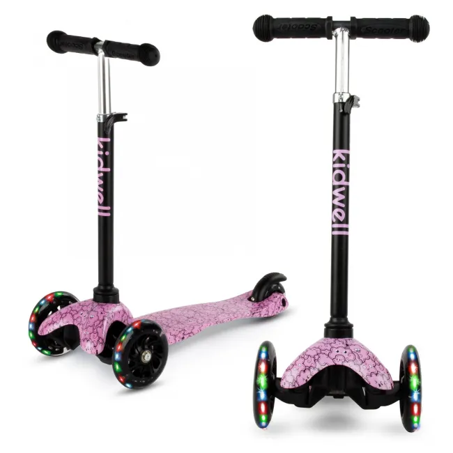 Trotineta Copii 3 Roti Kidwell Uno Clouds, Ultra Usoara 1.8 Kg, Roti Led, Reglabila, 3+ Ani Pjbhubauno02a3