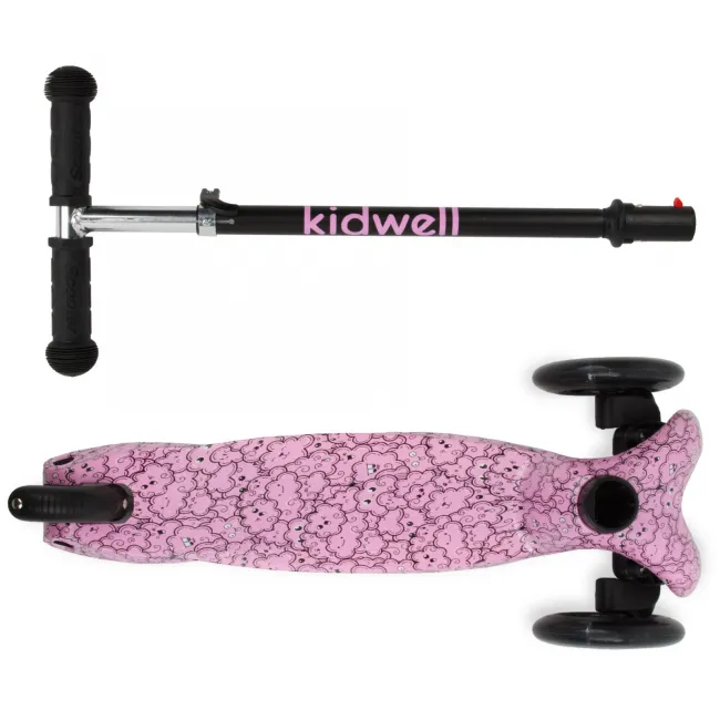 Trotineta Copii 3 Roti Kidwell Uno Clouds, Ultra Usoara 1.8 Kg, Roti Led, Reglabila, 3+ Ani Pjbhubauno02a3