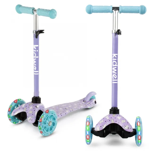 Trotineta Copii 3 Roti Kidwell Uno Kitty, Ultra Usoara 1.8 Kg, Roti Led, Reglabila, 3+ Ani Pjbhubauno02a2