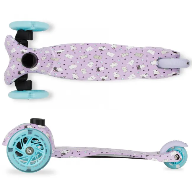 Trotineta Copii 3 Roti Kidwell Uno Kitty, Ultra Usoara 1.8 Kg, Roti Led, Reglabila, 3+ Ani Pjbhubauno02a2