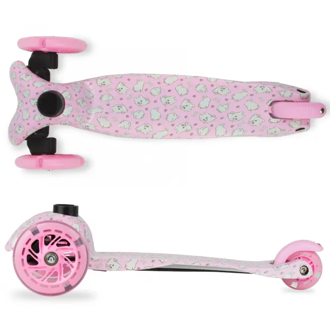 Trotineta Copii 3 Roti Kidwell Uno Puppy, Ultra Usoara 1.8 Kg, Roti Led, Reglabila, 3+ Ani Pjbhubauno02a4