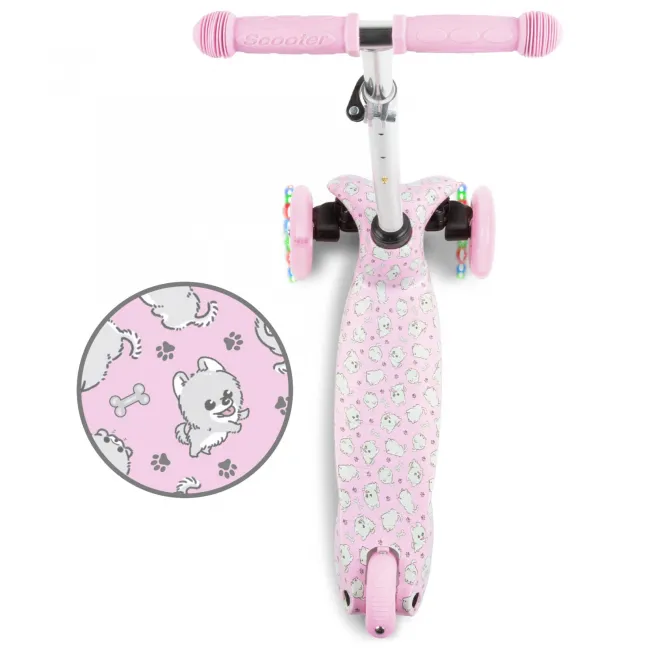 Trotineta Copii 3 Roti Kidwell Uno Puppy, Ultra Usoara 1.8 Kg, Roti Led, Reglabila, 3+ Ani Pjbhubauno02a4