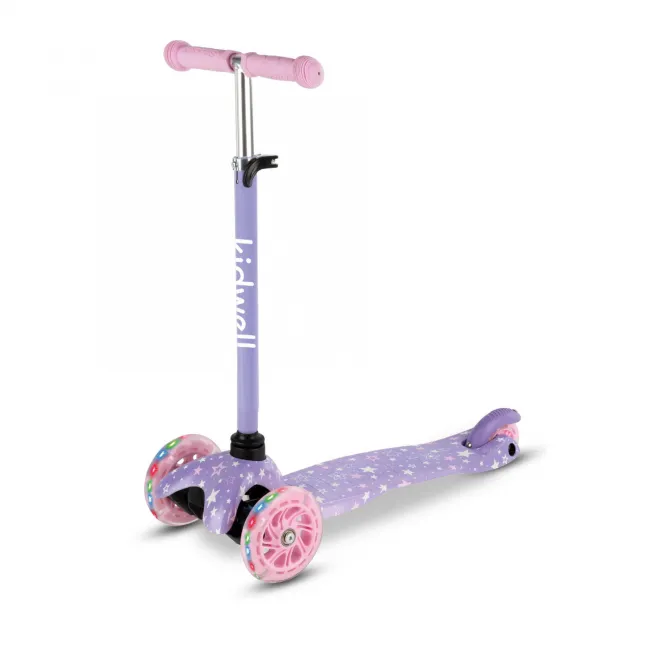 Trotineta Copii 3 Roti Kidwell Uno Stars, Ultra Usoara 1.8 Kg, Roti Led, Reglabila, 3+ Ani Pjbhubauno02a1