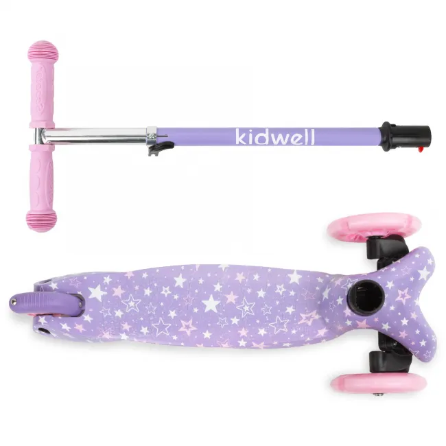 Trotineta Copii 3 Roti Kidwell Uno Stars, Ultra Usoara 1.8 Kg, Roti Led, Reglabila, 3+ Ani Pjbhubauno02a1
