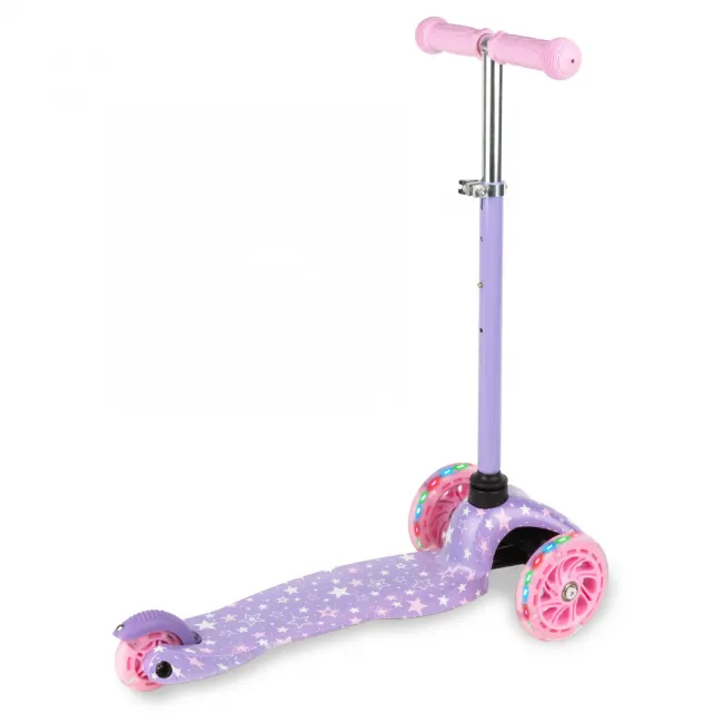 Trotineta Copii 3 Roti Kidwell Uno Stars, Ultra Usoara 1.8 Kg, Roti Led, Reglabila, 3+ Ani Pjbhubauno02a1
