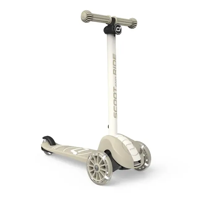 Trotineta Copii Pliabila, Reglabila, Roti Luminoase, Highwaykick 3s Led Ash, 3+ Ani, Pana La 50 Kg, Scoot  Ride Pjb00937