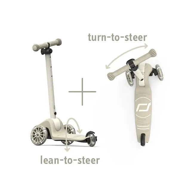 Trotineta Copii Pliabila, Reglabila, Roti Luminoase, Highwaykick 3s Led Ash, 3+ Ani, Pana La 50 Kg, Scoot  Ride Pjb00937