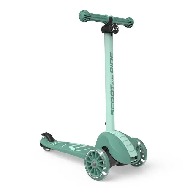 Trotineta Copii Pliabila, Reglabila, Roti Luminoase, Highwaykick 3s Led Forest, 3+ Ani, Pana La 50 Kg, Scoot  Ride Pjb00939