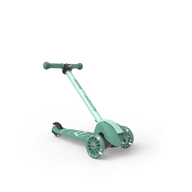 Trotineta Copii Pliabila, Reglabila, Roti Luminoase, Highwaykick 3s Led Forest, 3+ Ani, Pana La 50 Kg, Scoot  Ride Pjb00939