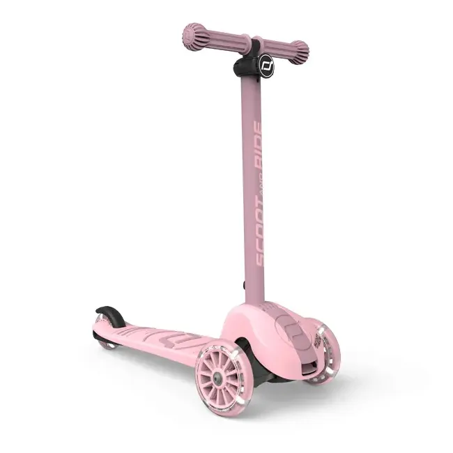 Trotineta Copii Pliabila, Reglabila, Roti Luminoase, Highwaykick 3s Led Rose, 3+ Ani, Pana La 50 Kg, Scoot  Ride Pjb00935