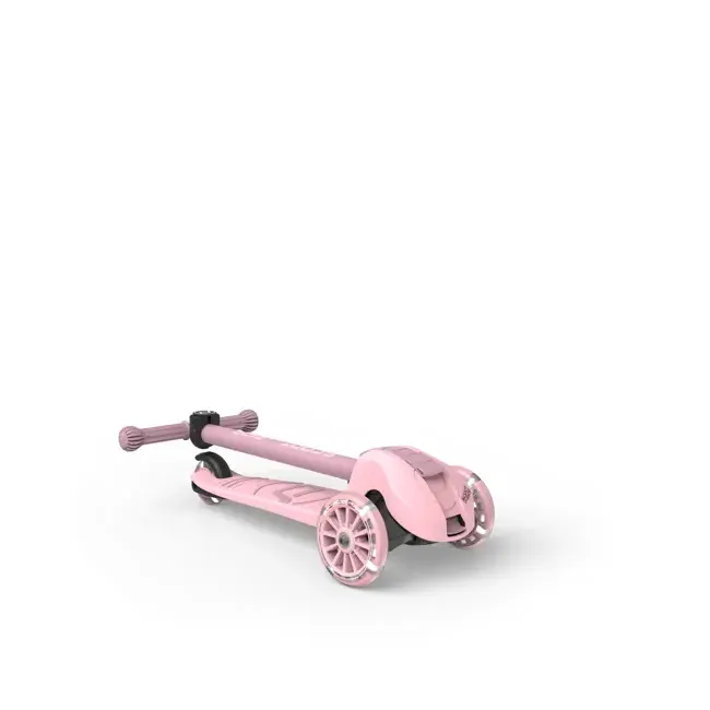 Trotineta Copii Pliabila, Reglabila, Roti Luminoase, Highwaykick 3s Led Rose, 3+ Ani, Pana La 50 Kg, Scoot  Ride Pjb00935
