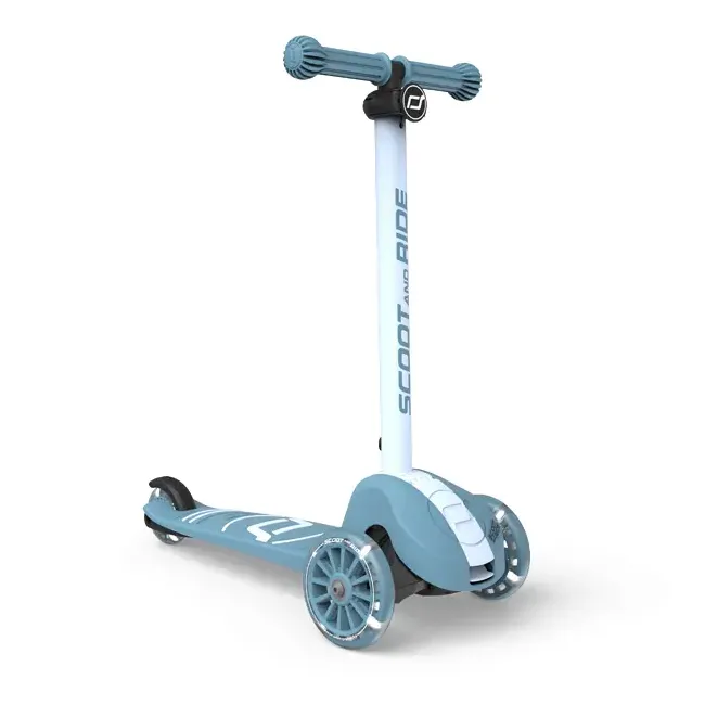 Trotineta Copii Pliabila, Reglabila, Roti Luminoase, Highwaykick 3s Led Steel, 3+ Ani, Pana La 50 Kg, Scoot  Ride Pjb00933