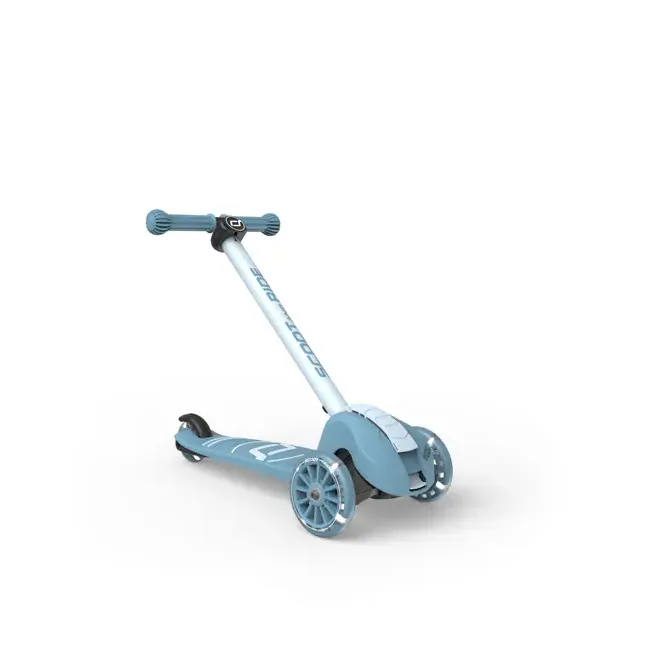 Trotineta Copii Pliabila, Reglabila, Roti Luminoase, Highwaykick 3s Led Steel, 3+ Ani, Pana La 50 Kg, Scoot  Ride Pjb00933