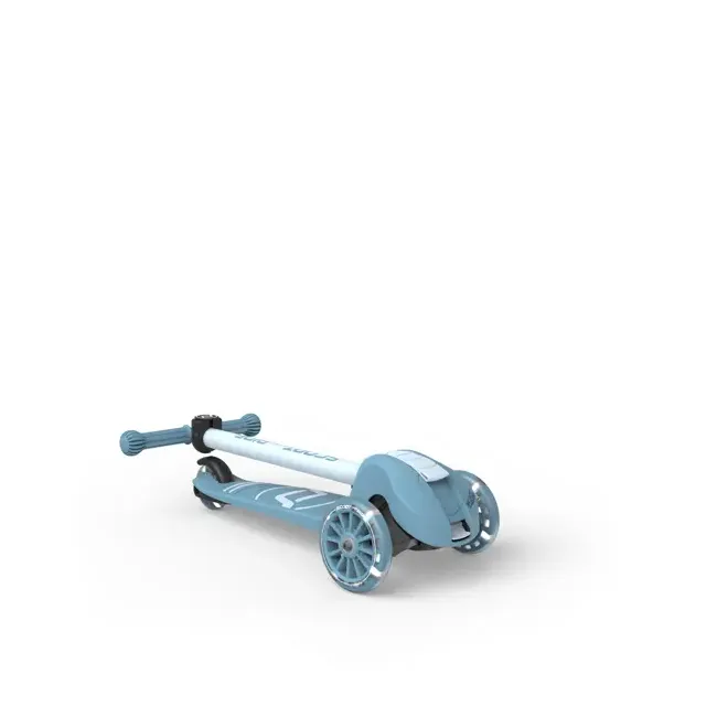 Trotineta Copii Pliabila, Reglabila, Roti Luminoase, Highwaykick 3s Led Steel, 3+ Ani, Pana La 50 Kg, Scoot  Ride Pjb00933