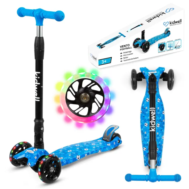 Trotineta Copii Pliabila, Reglabila, Roti Luminoase, Vento Football, 3+ Ani, Pana La 50 Kg, Kidwell Pjbhubaven01a6