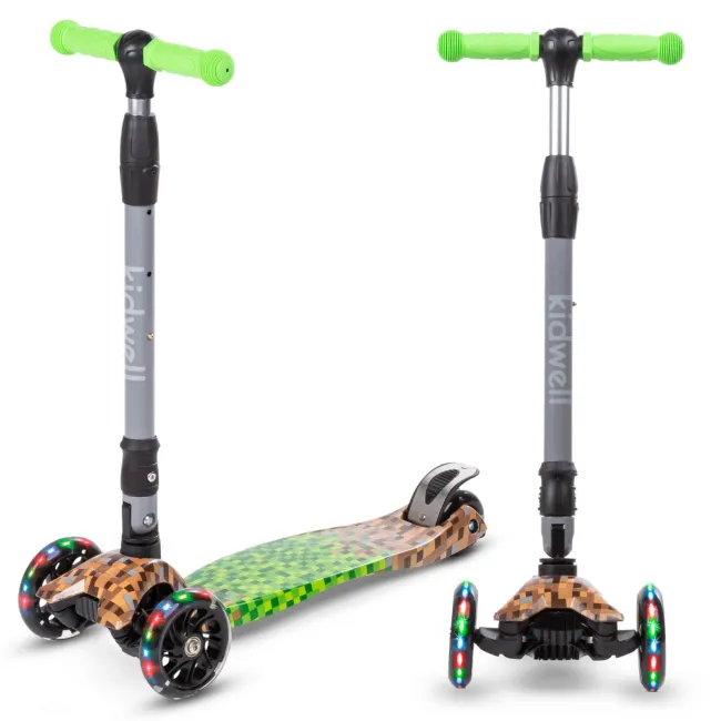 Trotineta Copii Pliabila, Reglabila, Roti Luminoase, Vento Game, 3+ Ani, Pana La 50 Kg, Kidwell Pjbhubaven01a4