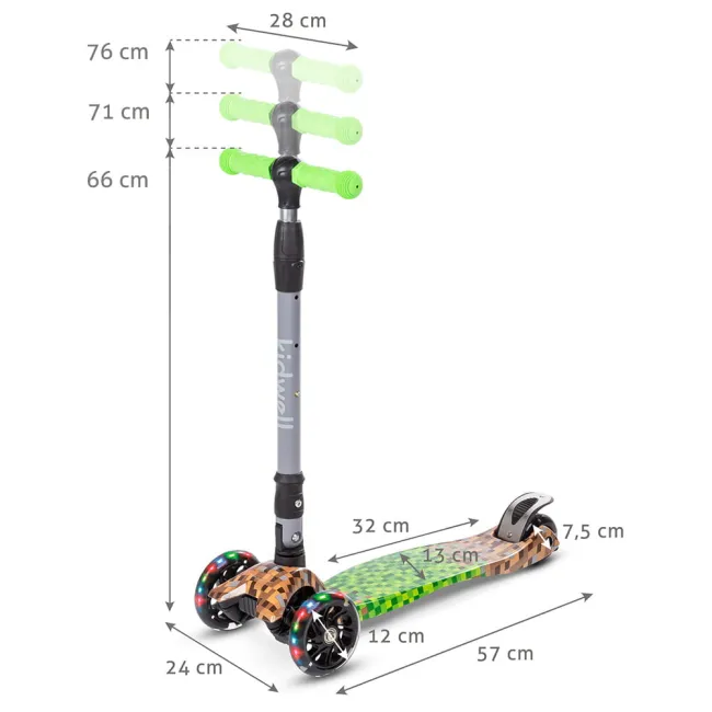 Trotineta Copii Pliabila, Reglabila, Roti Luminoase, Vento Game, 3+ Ani, Pana La 50 Kg, Kidwell Pjbhubaven01a4