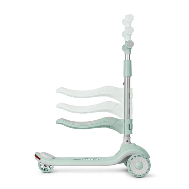 Trotineta Evolutiva 2 A N 1 Saro , &oelig;cool Rider,   Mint, 12 Luni+, Pliabila, Cu Scaunel, Bluetooth + Difuzor, Roti Led, Frana Spate, Max. 50 Kg Pjb89100